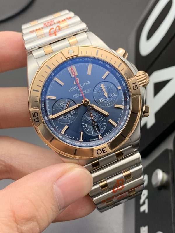 Breitling Gold Blue Chronograph