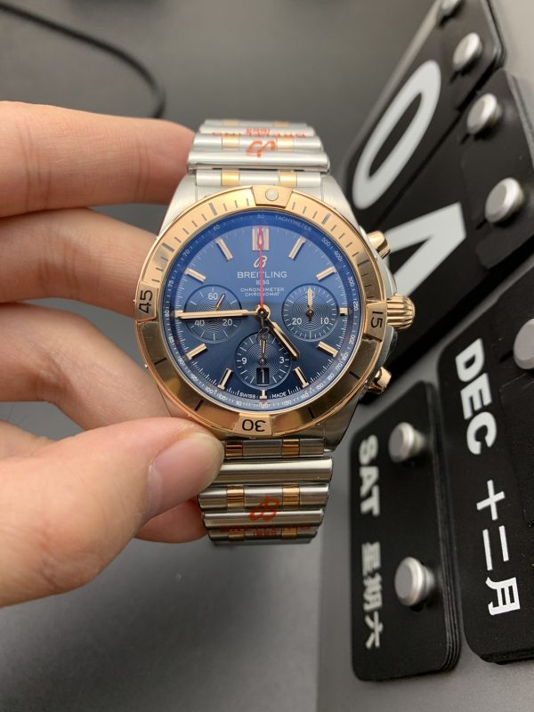 Breitling Gold Blue Chronograph