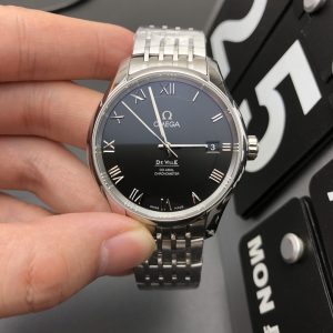 Omega De Ville series white case black face 40mm