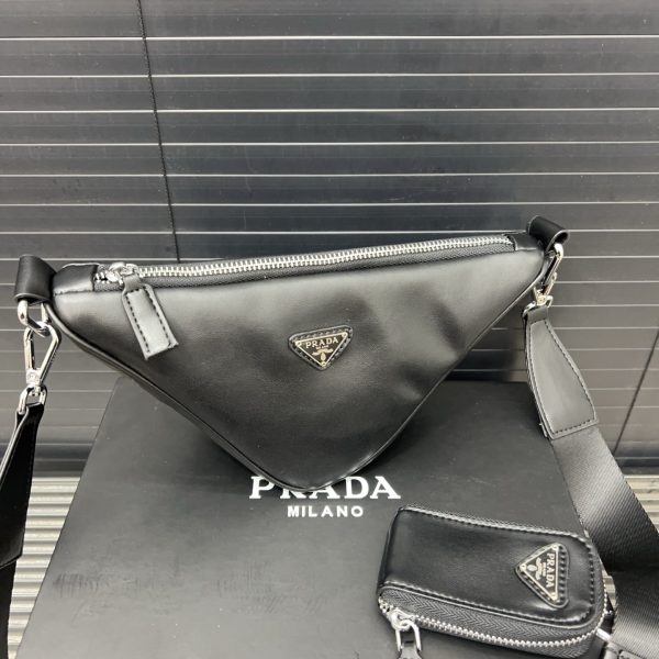 Prada Triangle Enamel Two-in-One Triangle Bag Shoulder Crossbody Bag