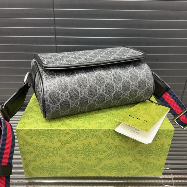 Gucci canvas crossbody shoulder bag men's camera bag gray