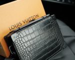 LV Crossbody Shoulder Bag Black Crocodile Pattern