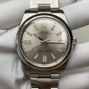 Silver Oyster Perpetual watch 41mm, 3230 automatic mechanical movement